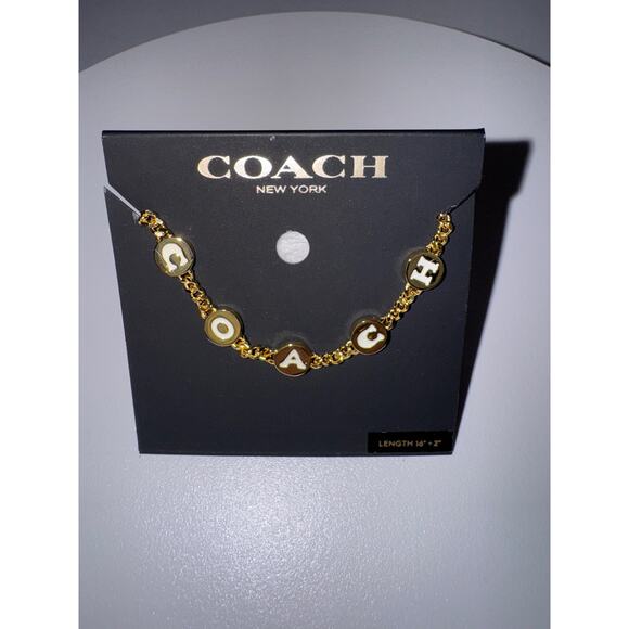Coach Enamel Gold Chain Necklace Coach Letter
Charms NWT - Picture 7 of 10